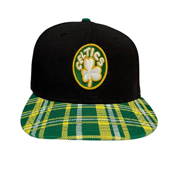 Celtics - New Era Black/ Green Plaid Snapback Cap Hat-O/S - Picture 1 of 6